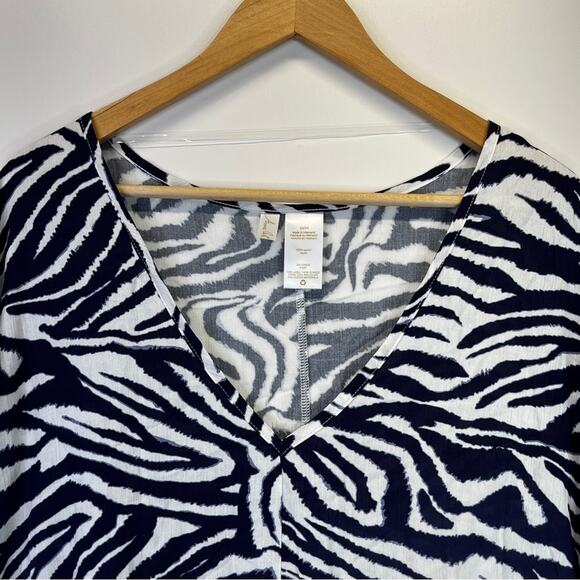 Anne Cole Zebra Print Swim Cover Up Dress navy blue white - 22/24 - Picture 6 of 9